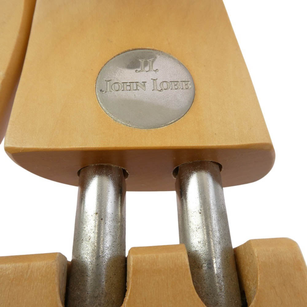 John Lobb ジョンロブ 木製 シューツリー シューキーパー シルバー 金具 ベージュ系 7E【中古】