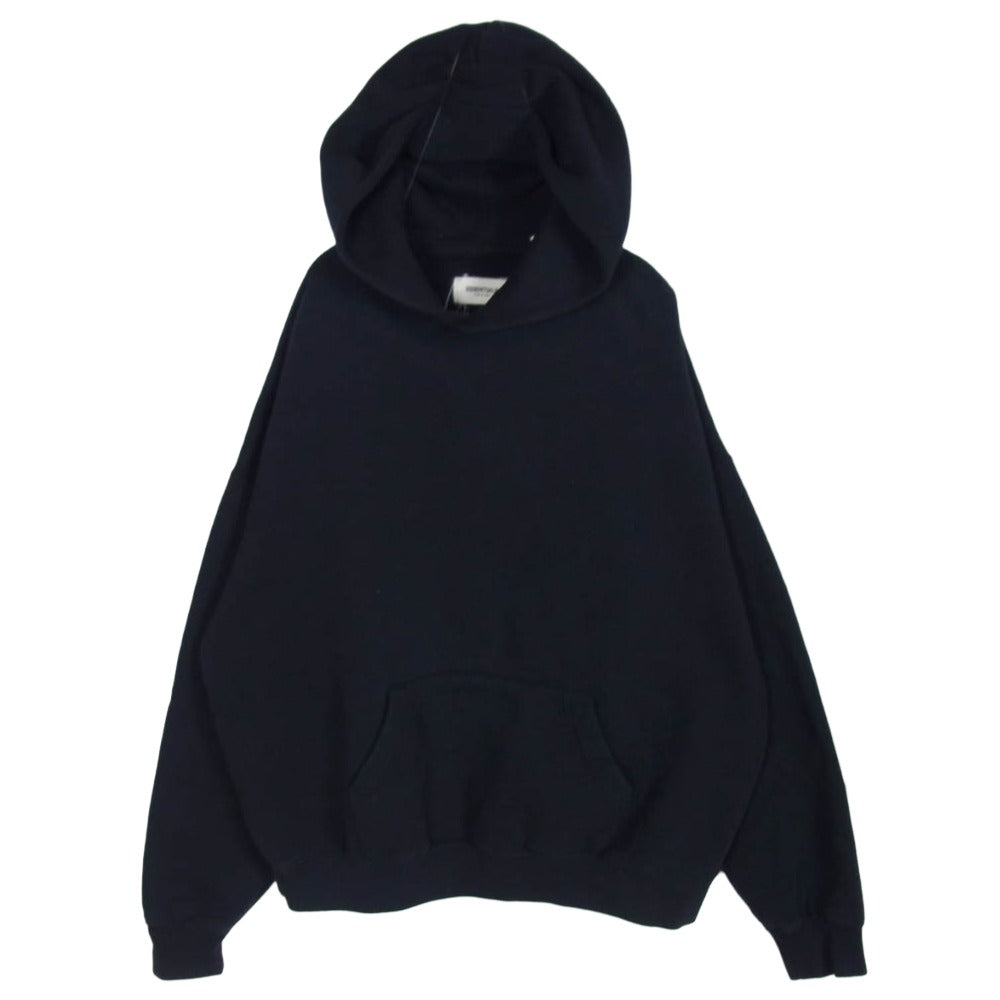 FEAR OF GOD フィアオブゴッド ESSENTIALS エッセンシャルズ バックロゴプリント プルオーバー パーカー ブラック系 S【中古】