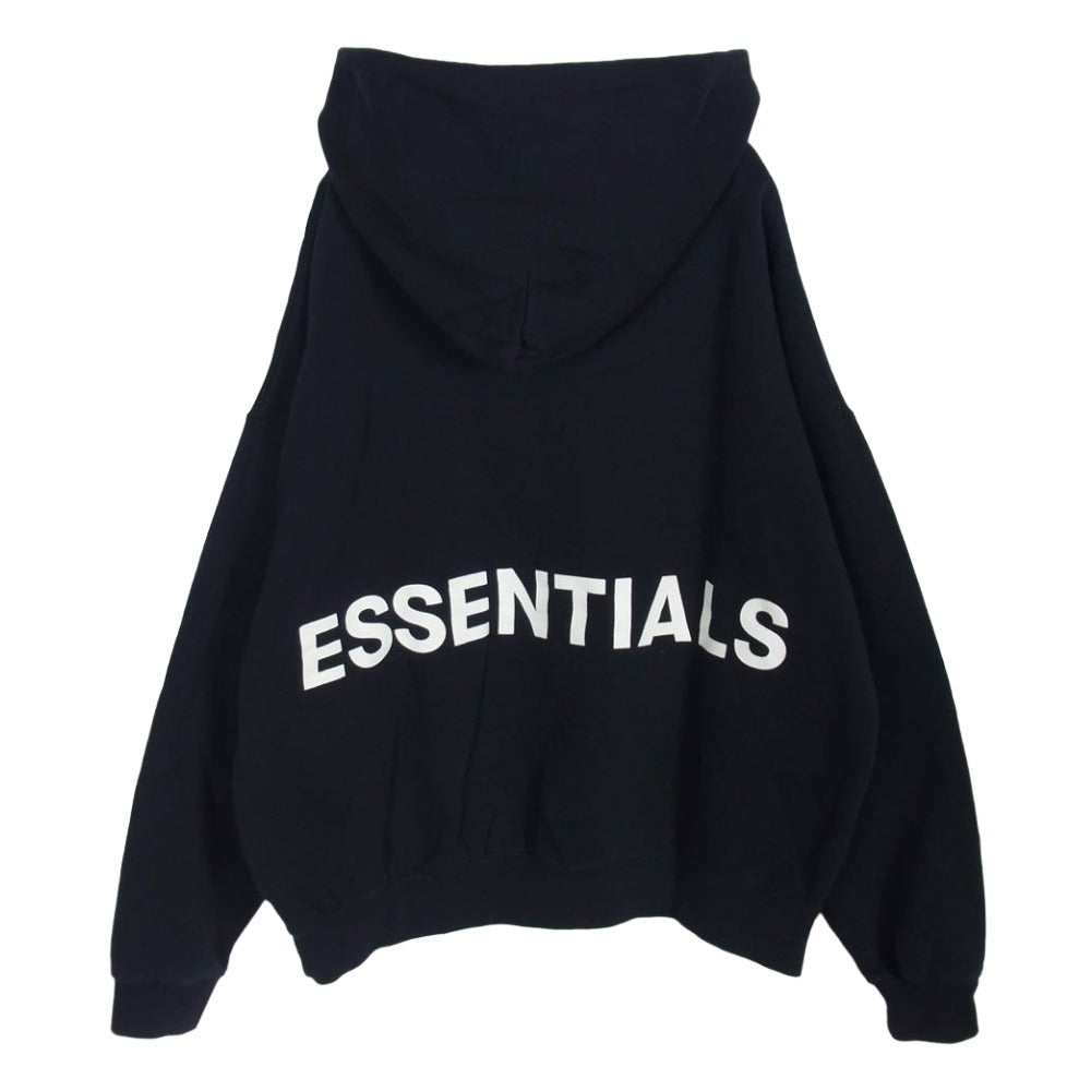 FEAR OF GOD フィアオブゴッド ESSENTIALS エッセンシャルズ バックロゴプリント プルオーバー パーカー ブラック系 S【中古】