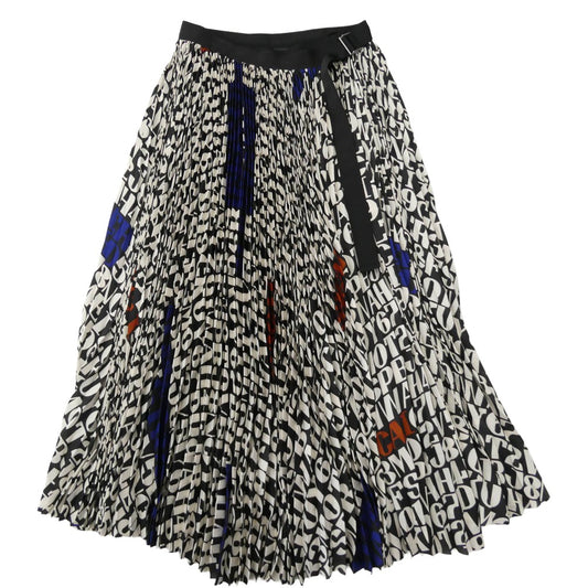 Sacai サカイ 20AW 20-05296 x Alexander Girard アレキサンダー・ジラード A.Girard Print SK プリント ラップ プリーツ スカート マルチカラー系 ブルー系 ブラック系　オフホワイト系【中古】