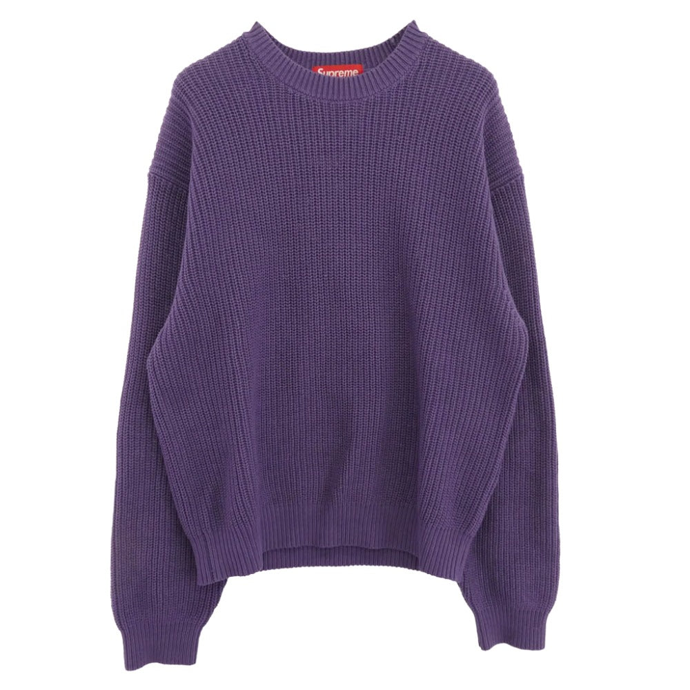 Supreme シュプリーム 25SS Old English Printed Sweater オールドイングリッシュロゴ バックロゴプリント ニット セーター パープル系 M【美品】【中古】
