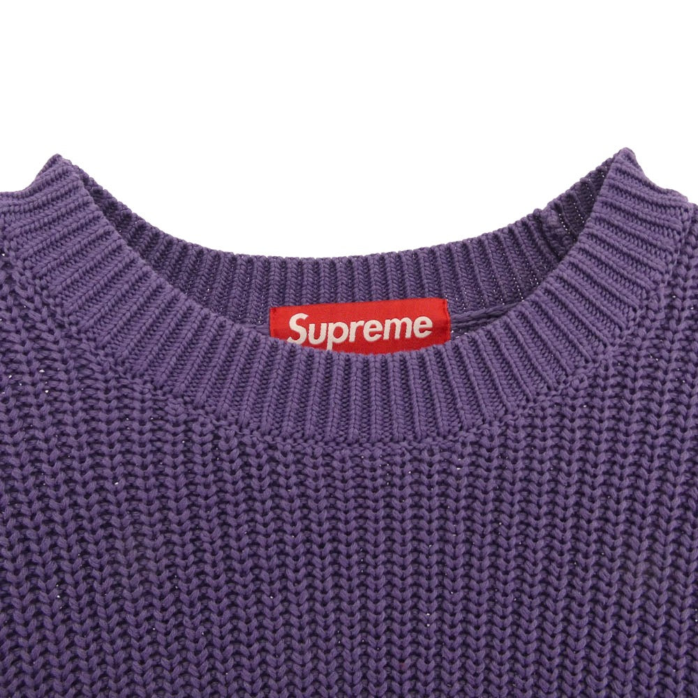Supreme シュプリーム 25SS Old English Printed Sweater オールドイングリッシュロゴ バックロゴプリント ニット セーター パープル系 M【美品】【中古】