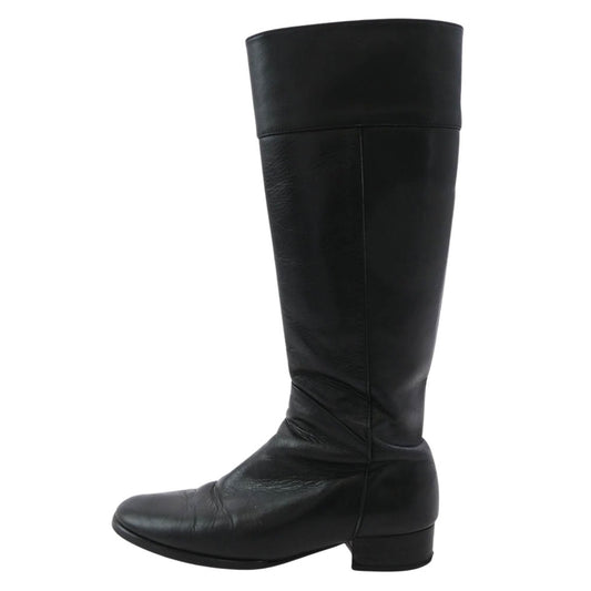 BURBERRY LONDON バーバリー ロンドン 108 2598 レザー サイドジップ ロングブーツ 22cm【中古】