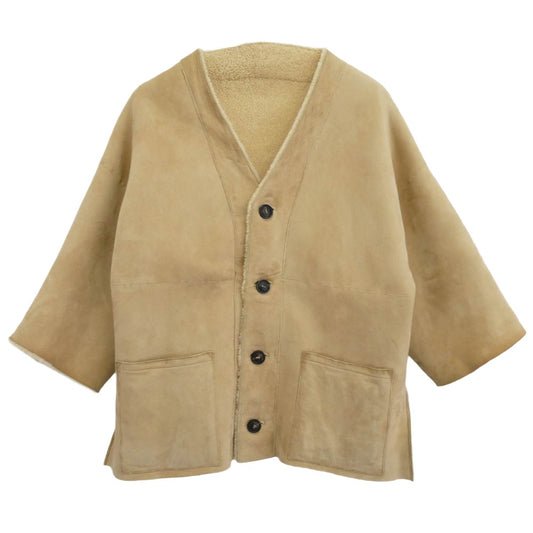 オープニングセレモニー リアルムートン リバーシブルコート ベージュ系 S【中古】