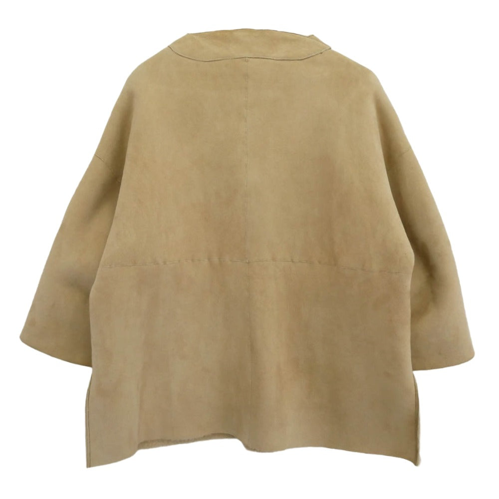 オープニングセレモニー リアルムートン リバーシブルコート ベージュ系 S【中古】