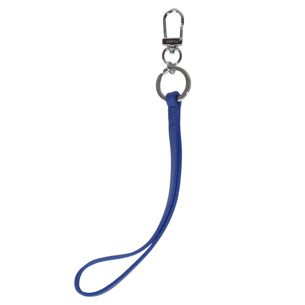PELLE MORBIDA ペッレモルビダ レザー ネックストラップ キーホルダー チャーム ブルー系【美品】【中古】