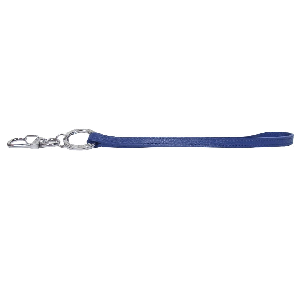 PELLE MORBIDA ペッレモルビダ レザー ネックストラップ キーホルダー チャーム ブルー系【美品】【中古】