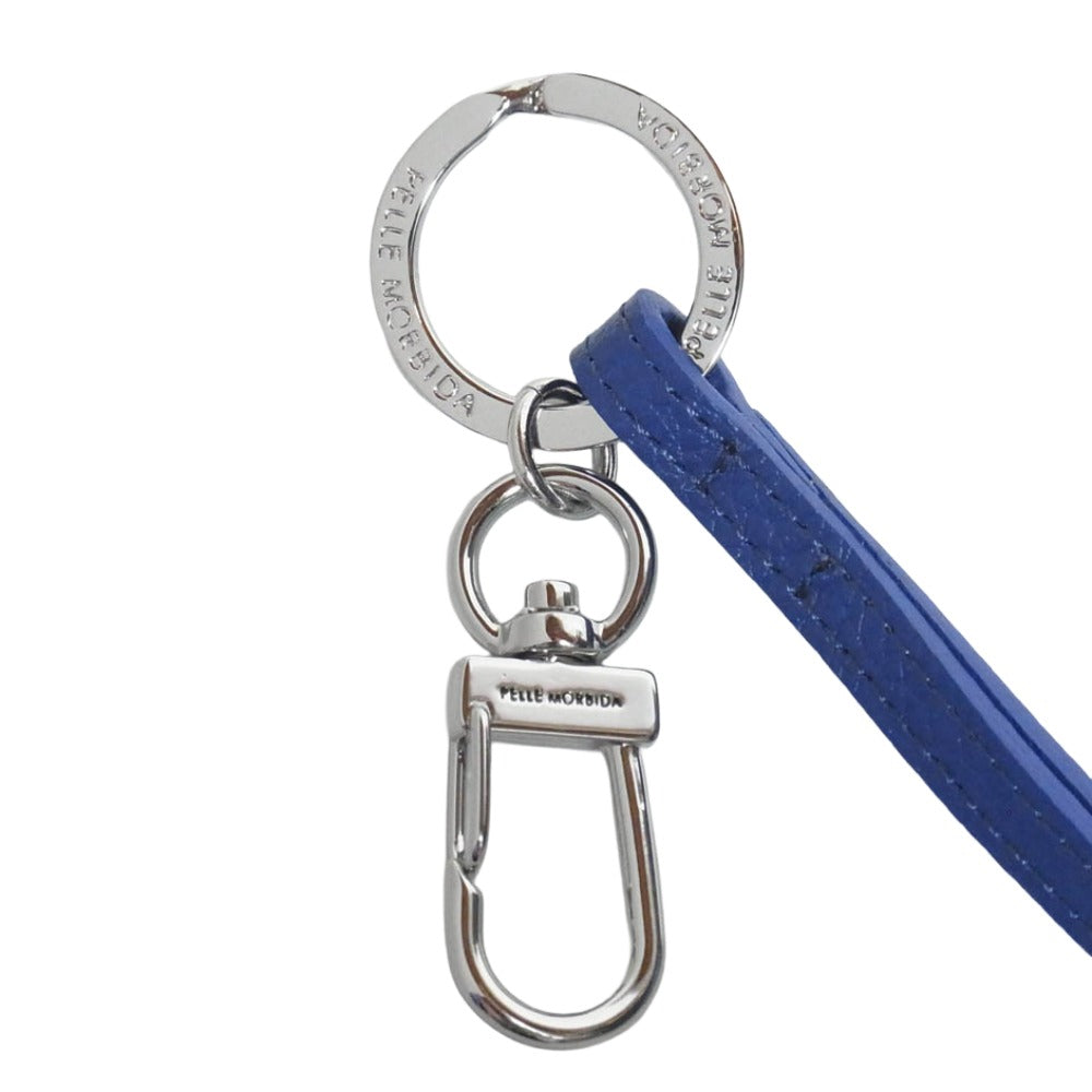 PELLE MORBIDA ペッレモルビダ レザー ネックストラップ キーホルダー チャーム ブルー系【美品】【中古】