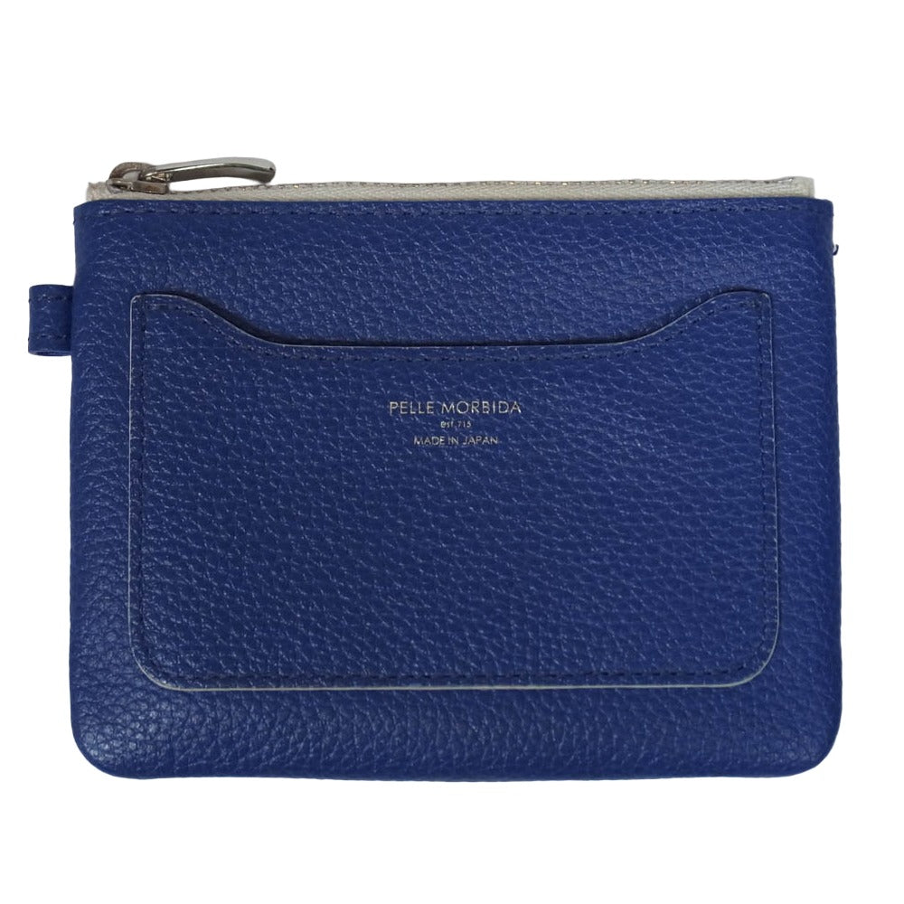 PELLE MORBIDA ペッレモルビダ レザー コインケース ポーチ ブルー系【中古】
