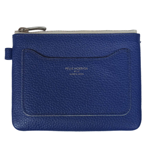 PELLE MORBIDA ペッレモルビダ レザー コインケース ポーチ ブルー系【中古】