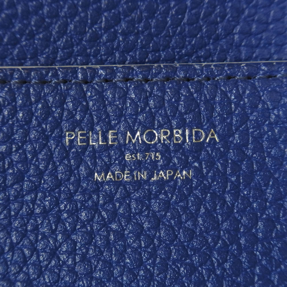PELLE MORBIDA ペッレモルビダ レザー コインケース ポーチ ブルー系【中古】