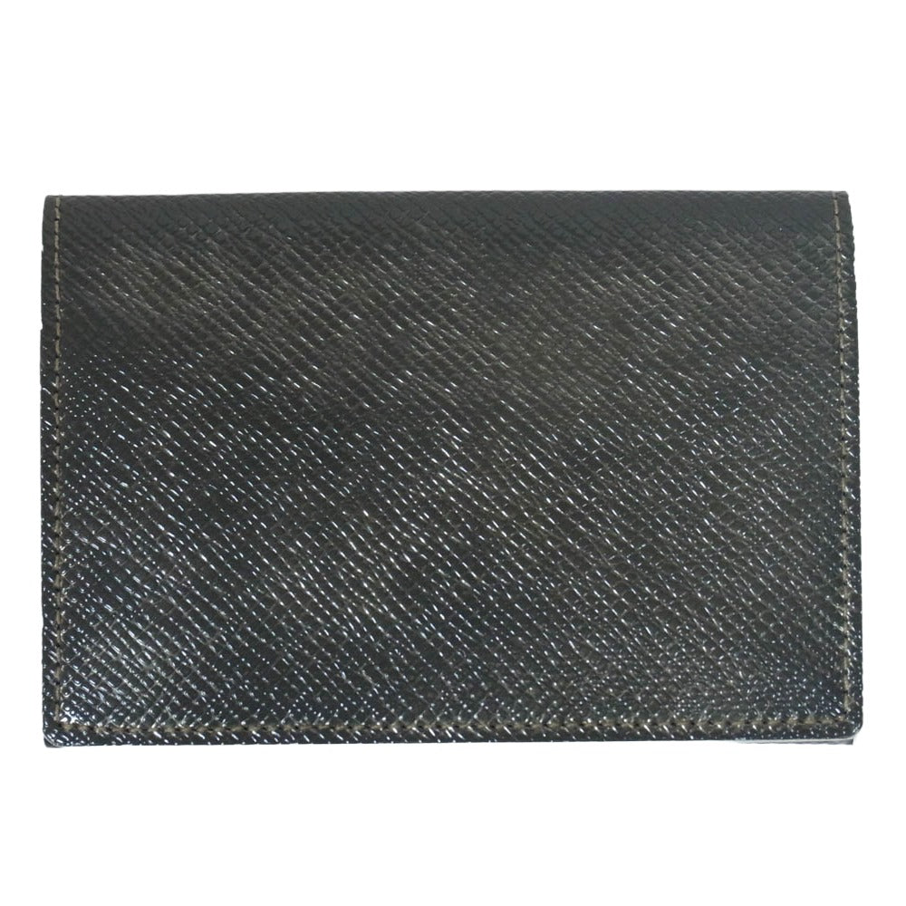 PELLE MORBIDA ペッレモルビダ Barca バルカ レザー 名刺入れ ケース モスグリーン系【中古】