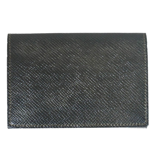 PELLE MORBIDA ペッレモルビダ Barca バルカ レザー 名刺入れ ケース モスグリーン系【中古】