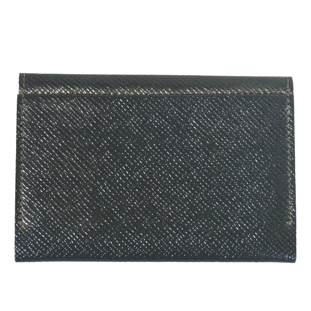 PELLE MORBIDA ペッレモルビダ Barca バルカ レザー 名刺入れ ケース モスグリーン系【中古】