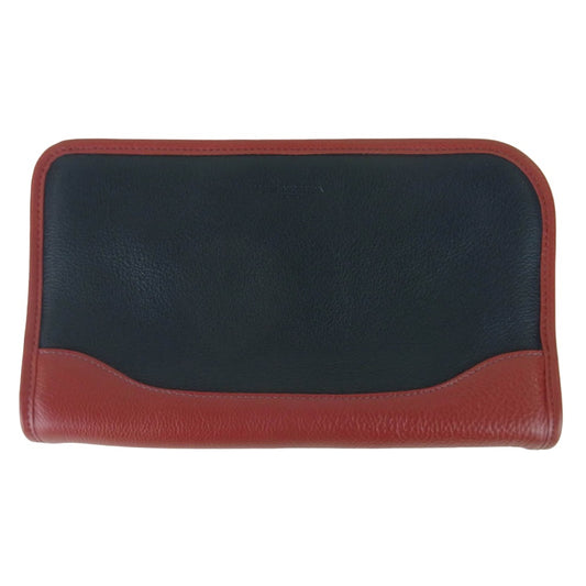 PELLE MORBIDA ペッレモルビダ レザー クラッチ バッグ 牛革 日本製 レッド系 ブラック系【中古】