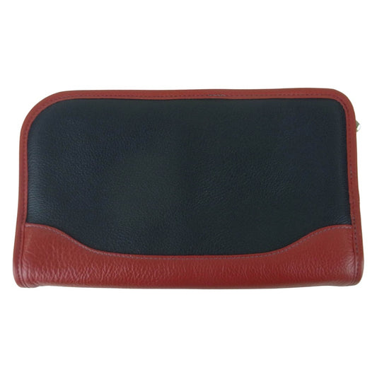 PELLE MORBIDA ペッレモルビダ レザー クラッチ バッグ 牛革 日本製 レッド系 ブラック系【中古】
