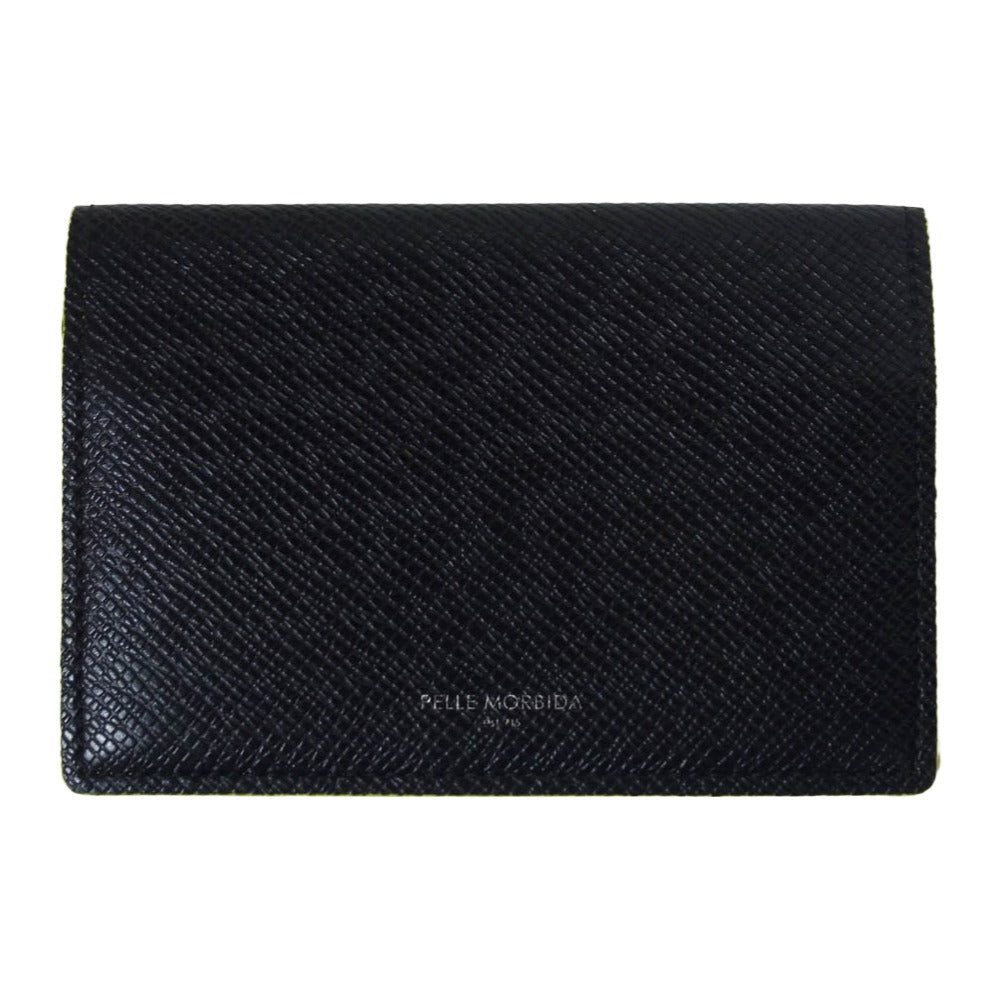 PELLE MORBIDA ペッレモルビダ Barca バルカ レザー 名刺入れ ケース ブラック系【中古】