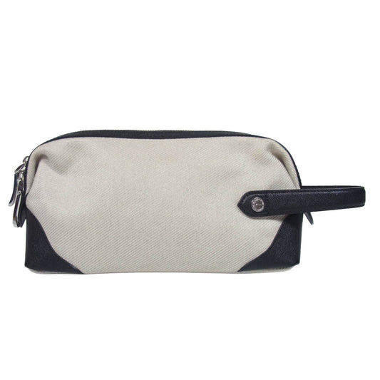 PELLE MORBIDA ペッレモルビダ LAB SERIES ラボシリーズ キャンバス ポーチ セカンド バッグ ベージュ系【中古】