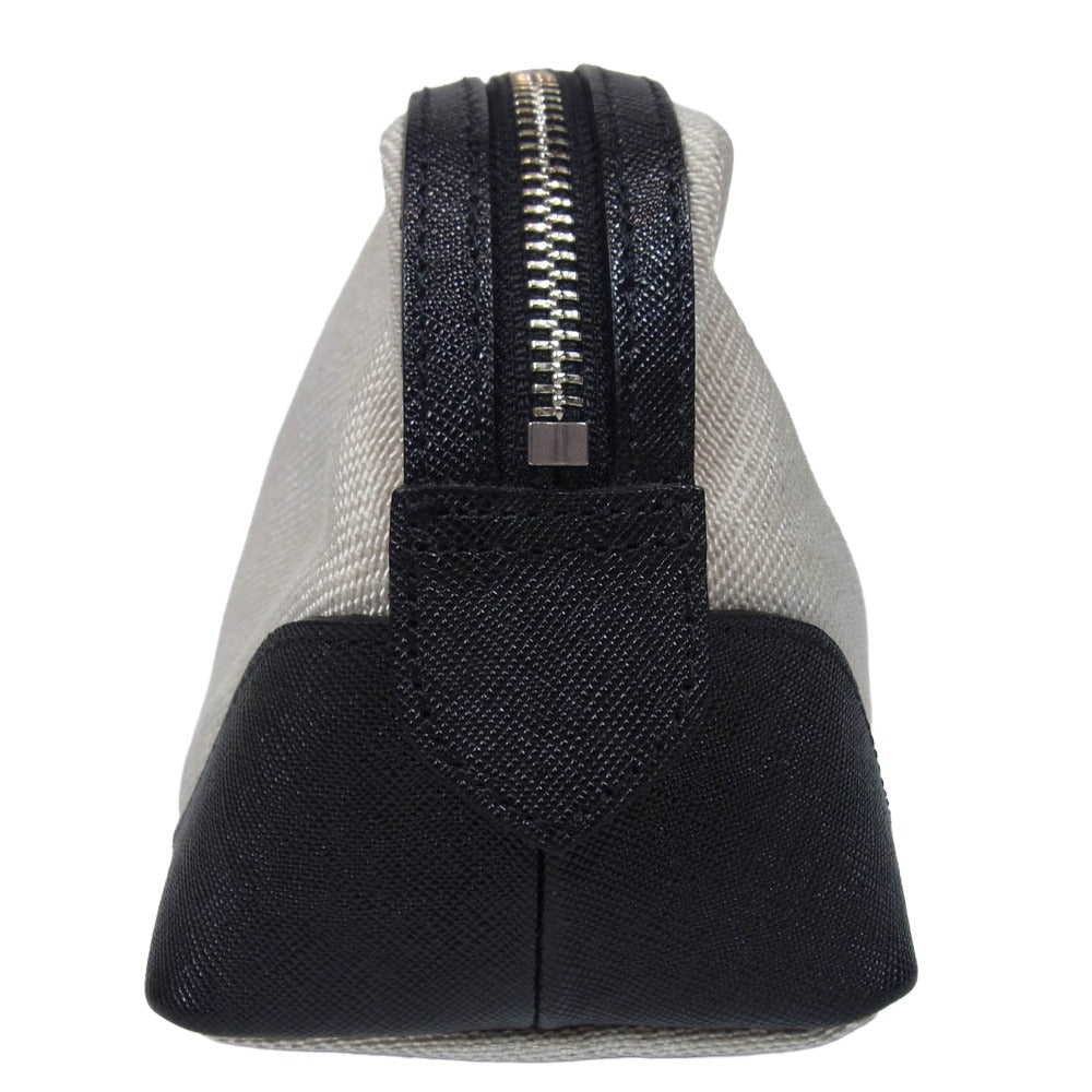 PELLE MORBIDA ペッレモルビダ LAB SERIES ラボシリーズ キャンバス ポーチ セカンド バッグ ベージュ系【中古】