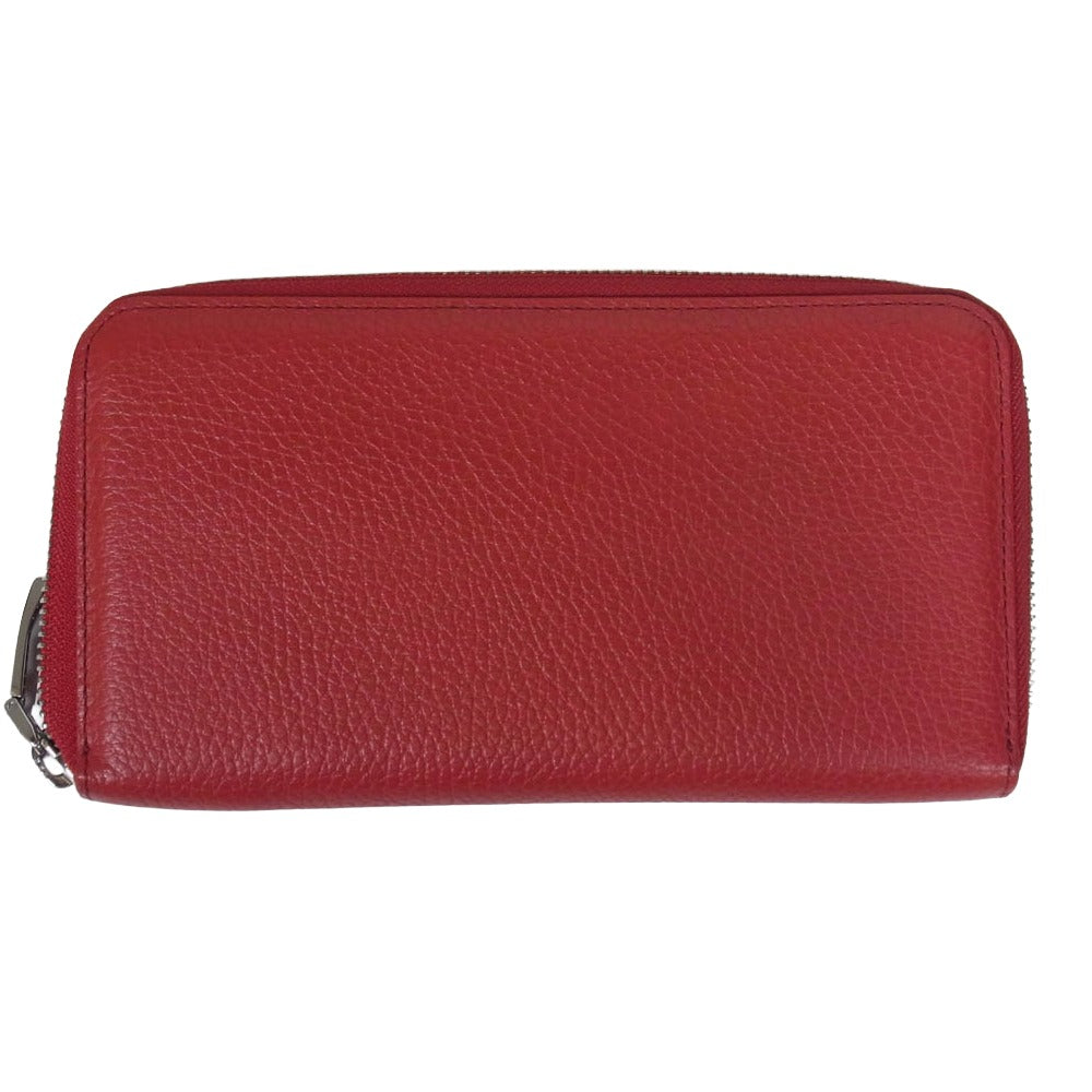 PELLE MORBIDA ペッレモルビダ PMO-CSBA311 ラウンドジップ レザー ウォレット 長財布 ミディアム レッド系【中古】