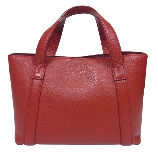 PELLE MORBIDA ペッレモルビダ ミニ トート バッグ レザー ハンドバッグ レッド系【中古】