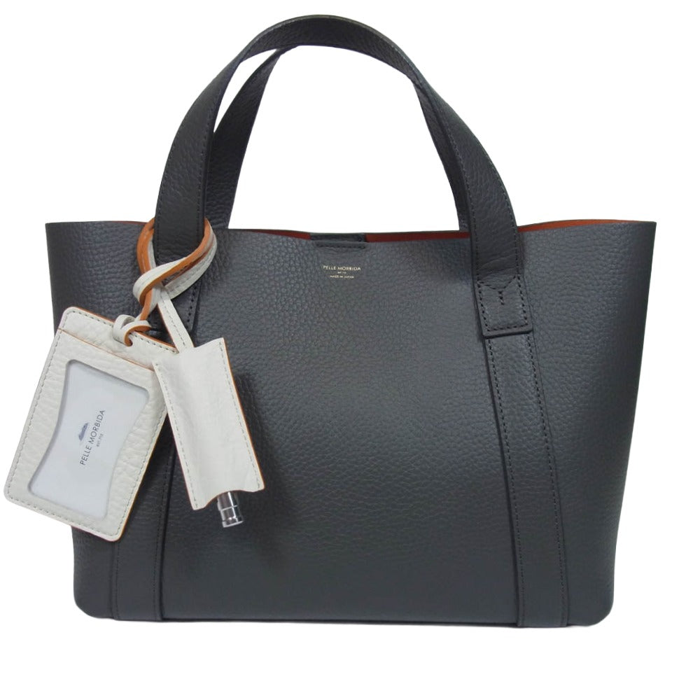 PELLE MORBIDA ペッレモルビダ Tela Marina テラマリーナ レザー トート ハンド バッグ ダークグレー系【中古】