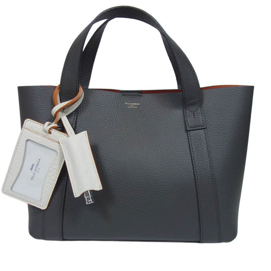 PELLE MORBIDA ペッレモルビダ Tela Marina テラマリーナ レザー トート ハンド バッグ ダークグレー系【中古】
