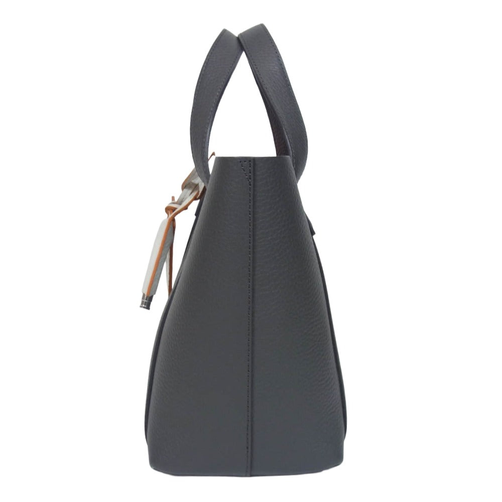 PELLE MORBIDA ペッレモルビダ Tela Marina テラマリーナ レザー トート ハンド バッグ ダークグレー系【中古】