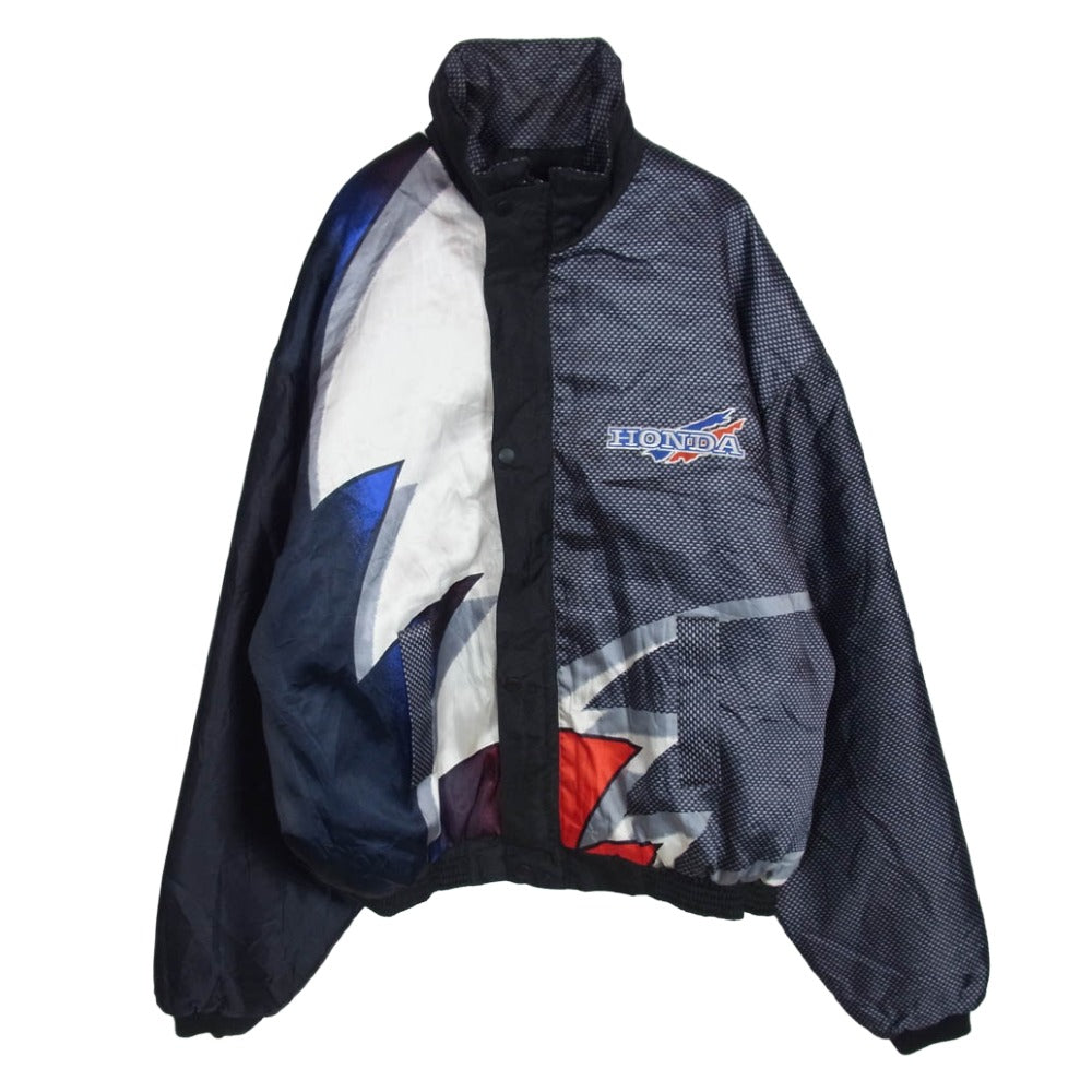 ホンダ 90s00s バックロゴプリント ナイロン レーシングジャケット ブルゾン ブラック系 XL【中古】