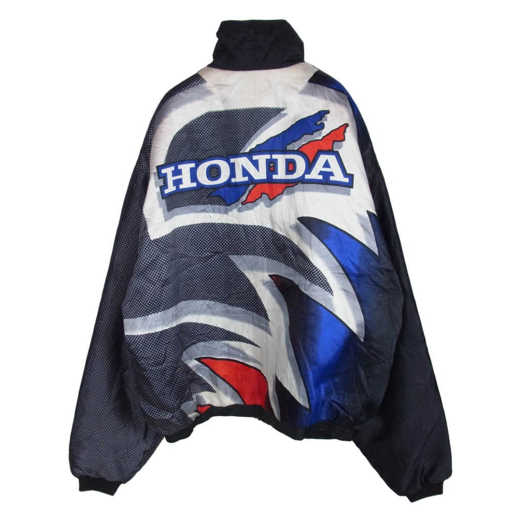 ホンダ 90s00s バックロゴプリント ナイロン レーシングジャケット ブルゾン ブラック系 XL【中古】