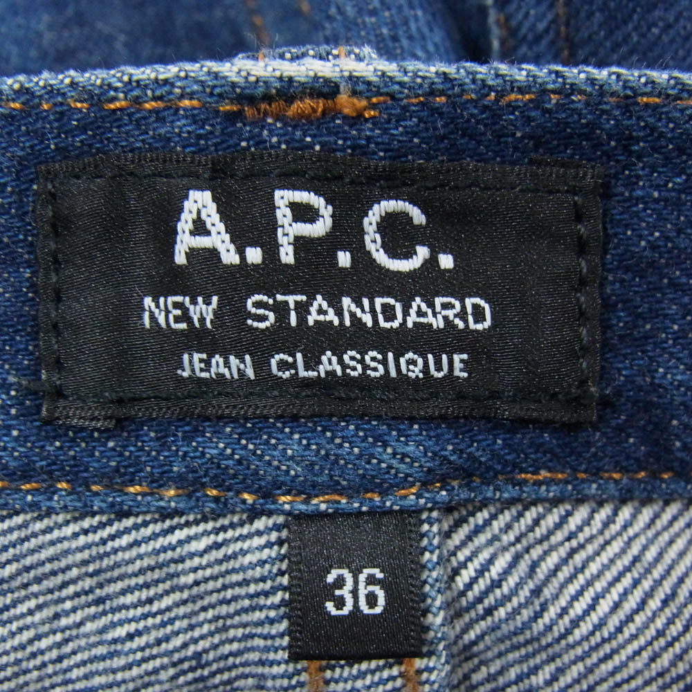 A.P.C. アーペーセー new standard セルビッチ ボタンフライ デニム パンツ インディゴブルー系 36【中古】