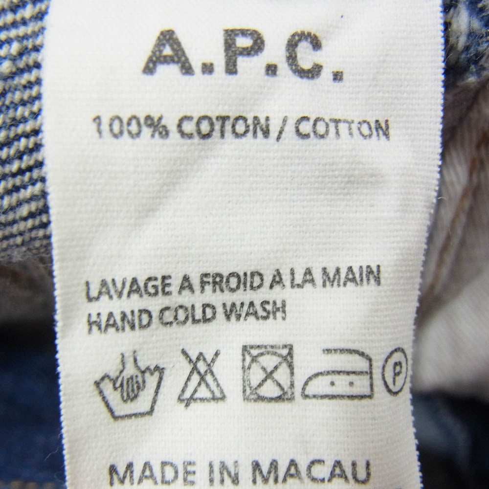 A.P.C. アーペーセー new standard セルビッチ ボタンフライ デニム パンツ インディゴブルー系 36【中古】