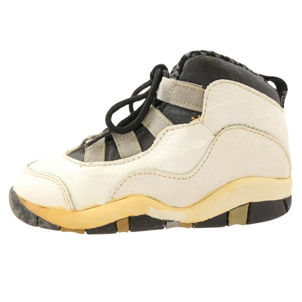 NIKE ナイキ 150216-101 【観賞用】 AIR BABY JORDAN 10 エア ベビー ジョーダン キッズ 子供用 スニーカー ホワイト系 ブラック系 14cm【中古】