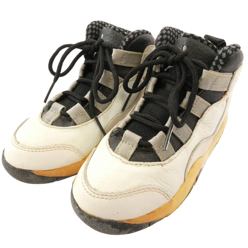 NIKE ナイキ 150216-101 【観賞用】 AIR BABY JORDAN 10 エア ベビー ジョーダン キッズ 子供用 スニーカー ホワイト系 ブラック系 14cm【中古】