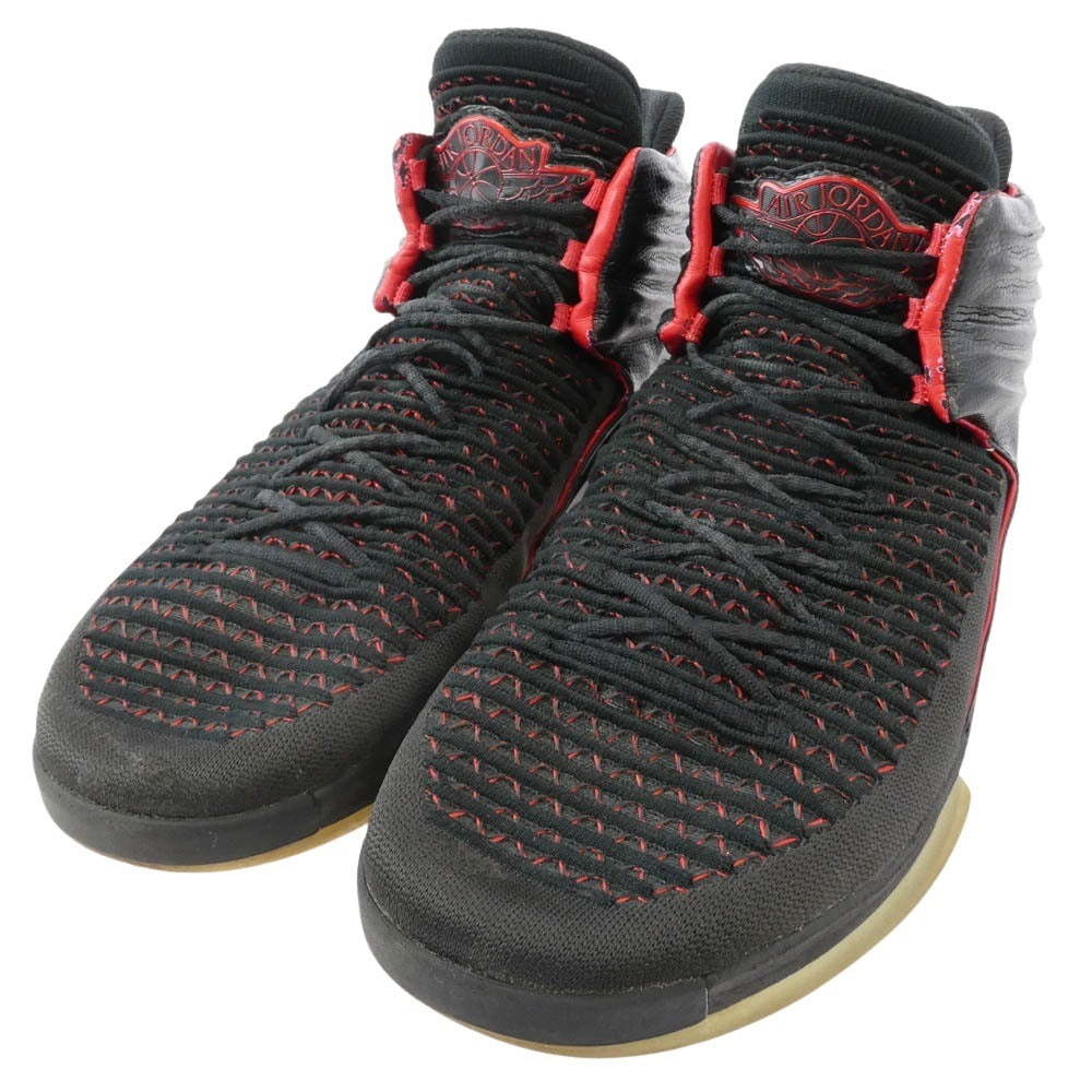 NIKE AIR JORDAN ナイキ ジョーダン ah3348-001 AIR JORDAN XXXII PF BLACK UNIVERSITY RED JORDAN BRAND ジョーダンブランド スニーカー バスケットボールシューズ ブラック系 30cm【中古】