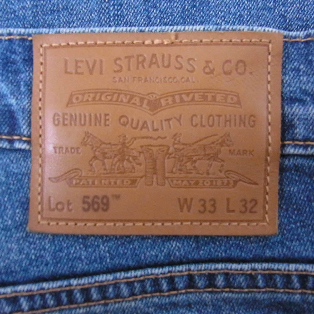 Levi's リーバイス PREMIUM プレミアム 569 ジッパーフライ ストレート デニム パンツ ブルー系 W33L32【中古】