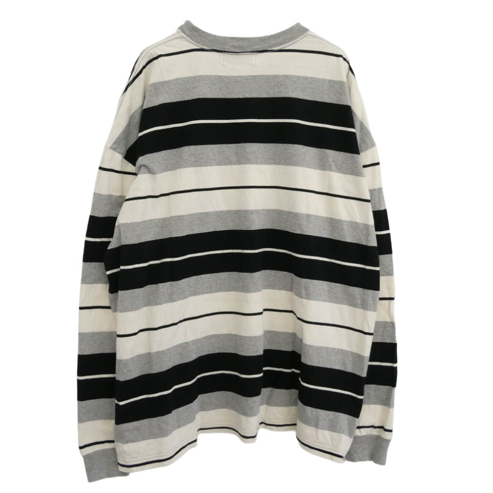 COOTIE クーティー 24SS CTE-24S322 Panel Border L/S Tee パネル ボーダー 長袖カットソー ロングスリーブTシャツ グレー系 ブラック系 M【中古】