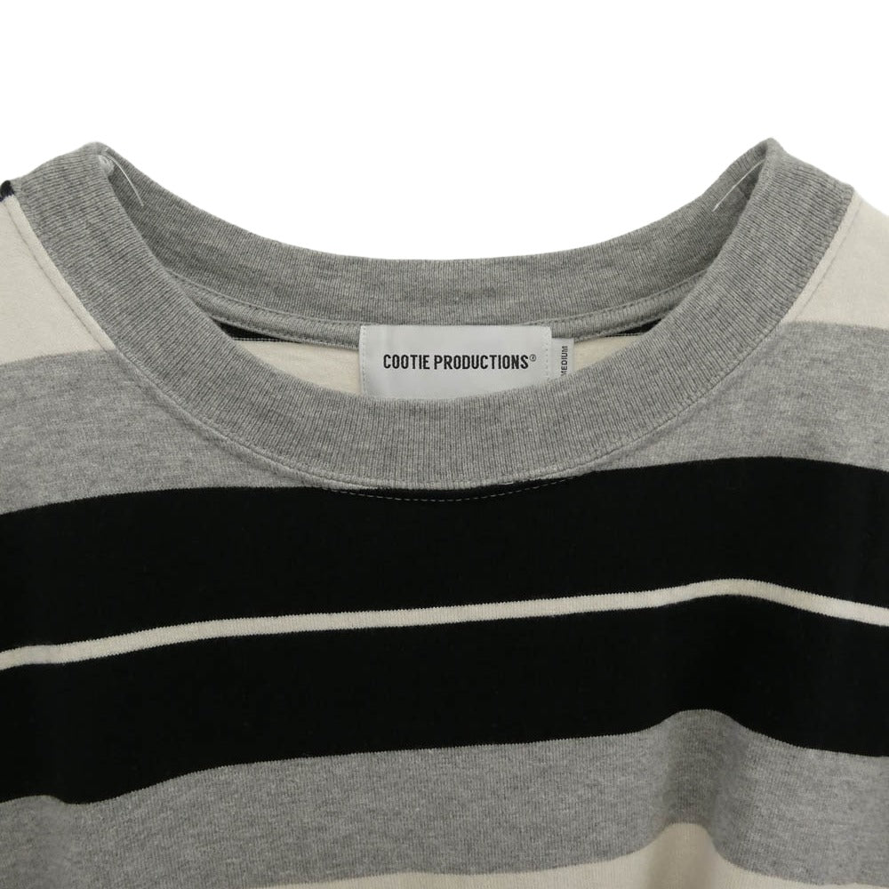 COOTIE クーティー 24SS CTE-24S322 Panel Border L/S Tee パネル ボーダー 長袖カットソー ロングスリーブTシャツ グレー系 ブラック系 M【中古】