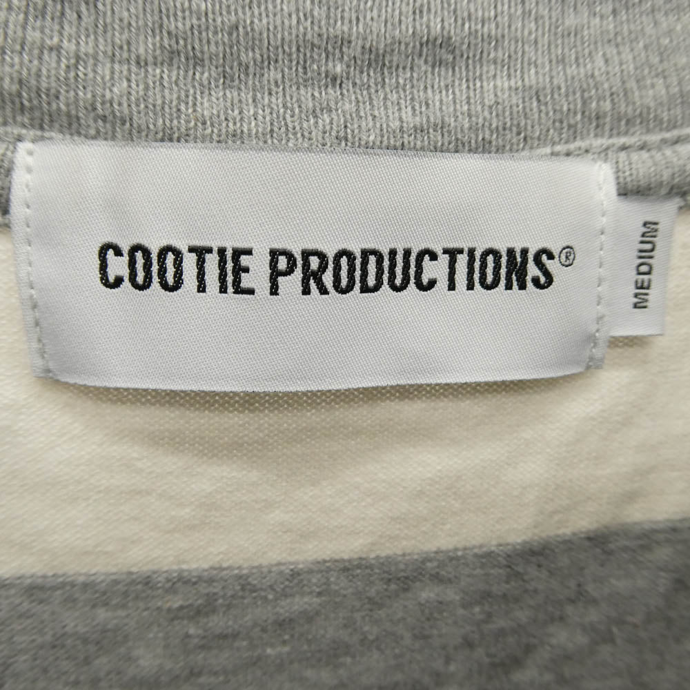 COOTIE クーティー 24SS CTE-24S322 Panel Border L/S Tee パネル ボーダー 長袖カットソー ロングスリーブTシャツ グレー系 ブラック系 M【中古】