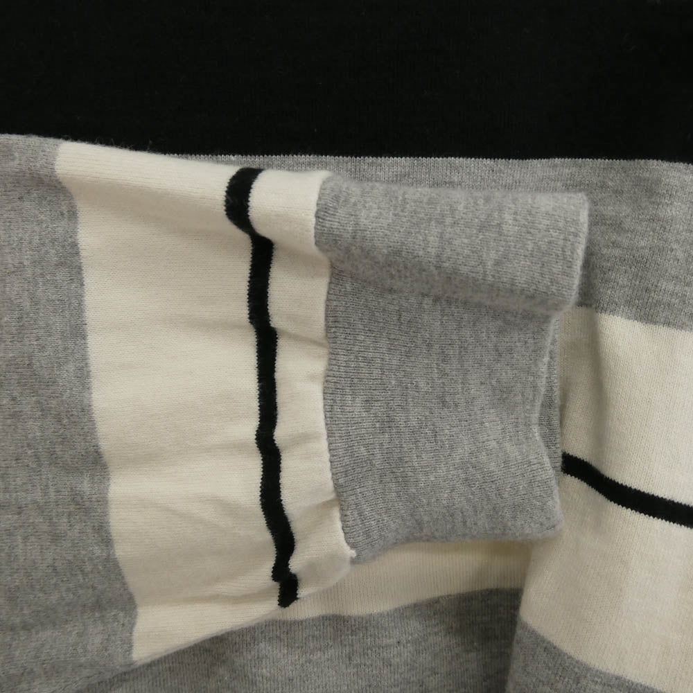 COOTIE クーティー 24SS CTE-24S322 Panel Border L/S Tee パネル ボーダー 長袖カットソー ロングスリーブTシャツ グレー系 ブラック系 M【中古】