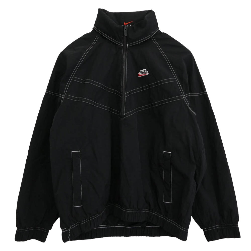 NIKE ナイキ DM6861-010 AS M NSW WR LND HZ HD JKT SW5 ロゴ刺繍 ナイロン ハーフジップ ジャケット ブラック系 XL【中古】