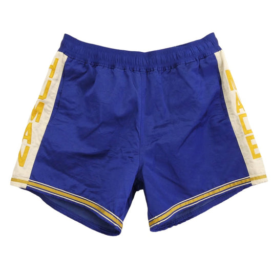 HUMAN MADE ヒューマンメイド 25SS HM29PT023 GYM SHORTS サイドロゴ ジム ショーツ ハーフパンツ ブルー系 L【中古】