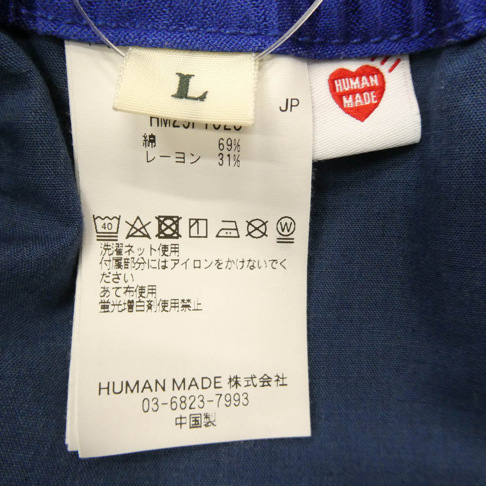 HUMAN MADE ヒューマンメイド 25SS HM29PT023 GYM SHORTS サイドロゴ ジム ショーツ ハーフパンツ ブルー系 L【中古】