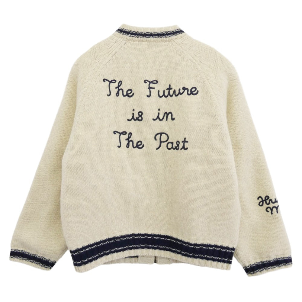 HUMAN MADE ヒューマンメイド 25AW HM30CS020 ZIP-UP KNIT JACKET ロゴハート刺繍 ジップアップ ニット ジャケット 裏地キルティング オフホワイト系 L【中古】 HUMAN MADE ヒューマンメイド 25AW HM30CS020 ZIP-UP KNIT JACKET ロゴ