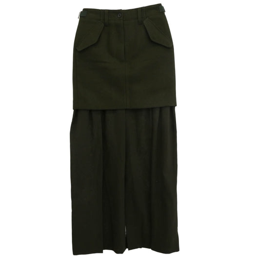 Sacai サカイ 21AW 21-05784 Suiting Skirt ウール スーチング スカート グリーン系 3【中古】