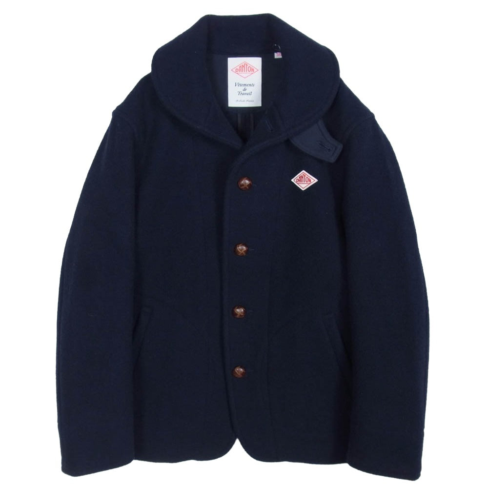Danton ダントン DT-A0032 ROUND COLLAR JACKET ウール パイル ラウンドカラー ウール ジャケット ショートコート ダークネイビー系 38【中古】