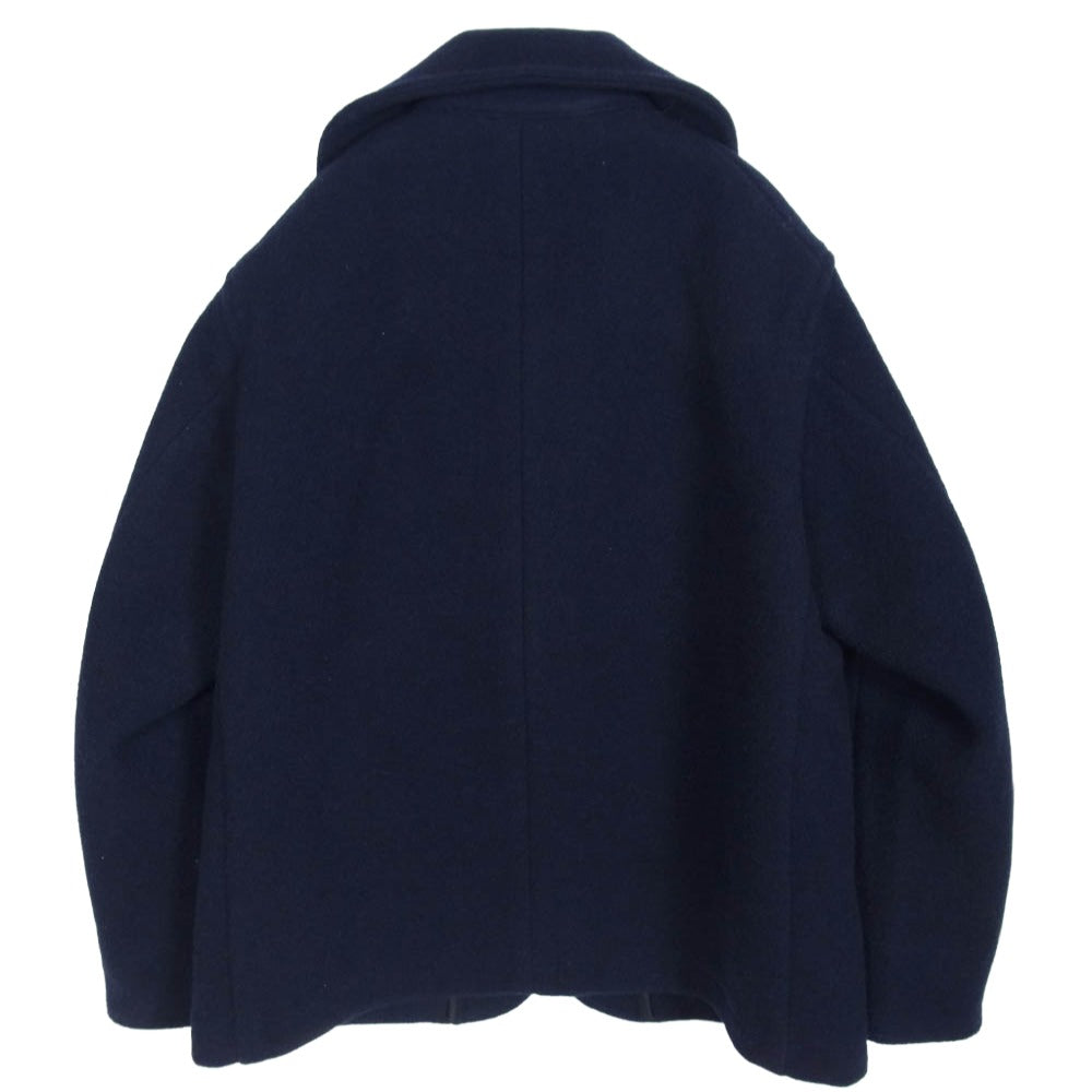 Danton ダントン DT-A0032 ROUND COLLAR JACKET ウール パイル ラウンドカラー ウール ジャケット ショートコート ダークネイビー系 38【中古】