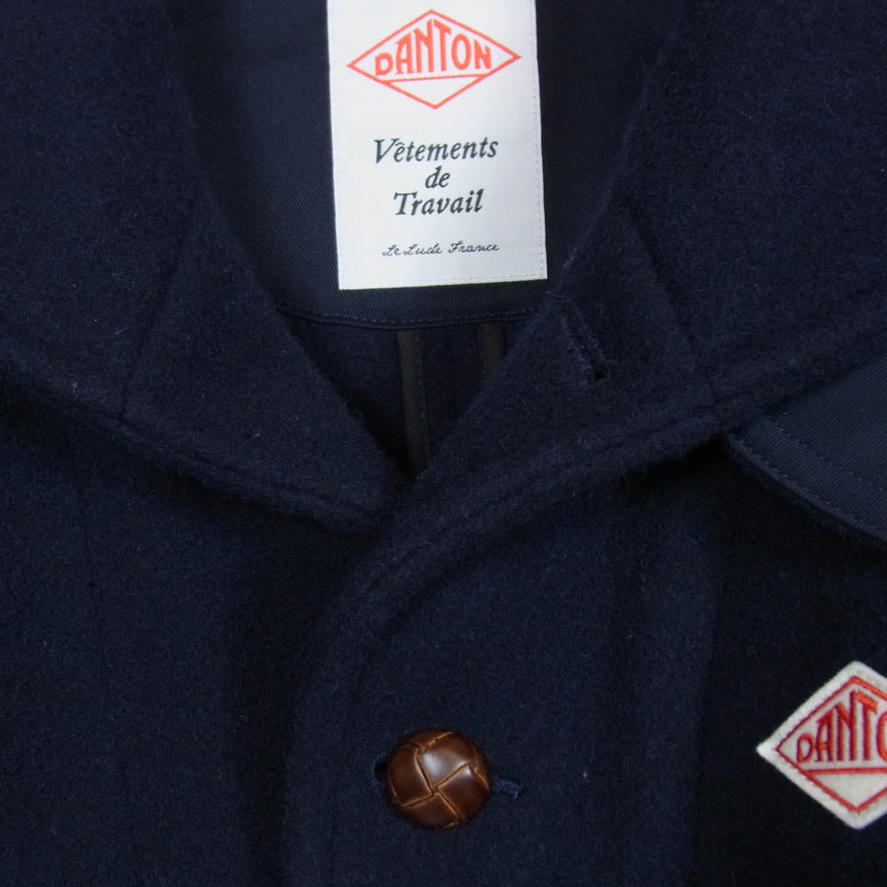 Danton ダントン DT-A0032 ROUND COLLAR JACKET ウール パイル ラウンドカラー ウール ジャケット ショートコート ダークネイビー系 38【中古】