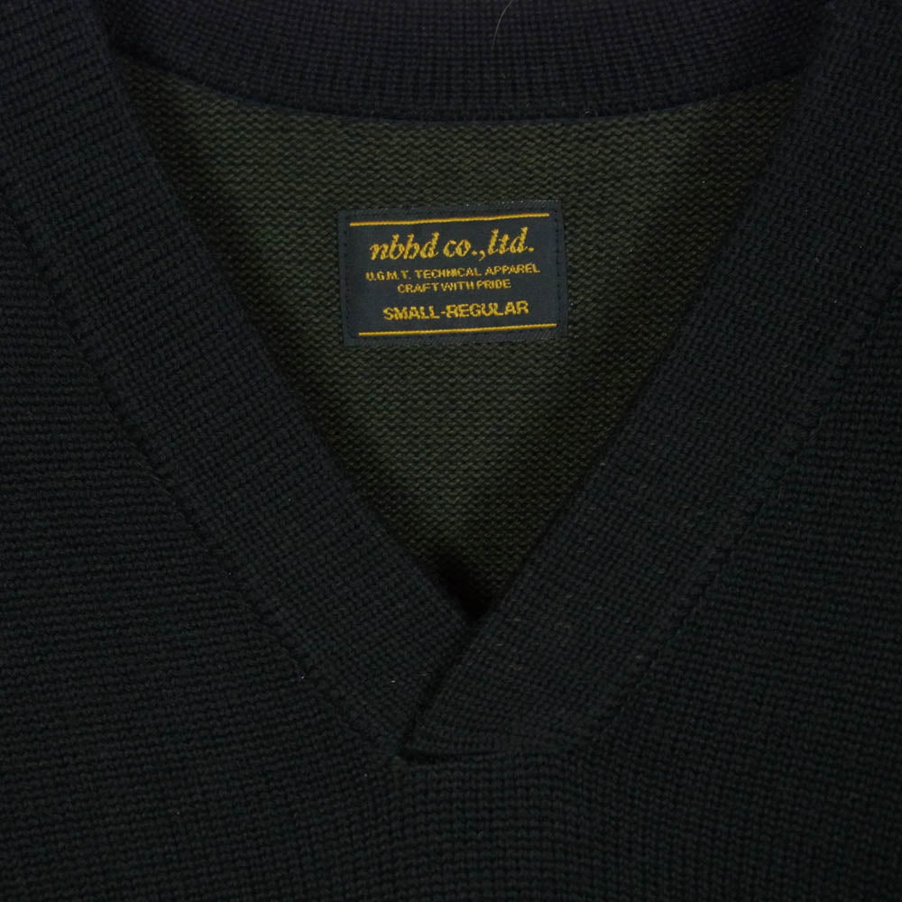 NEIGHBORHOOD ネイバーフッド 12AW 122MANH-KNM01 コットン ニット Vネック ニットセーター ブラック系 S【中古】