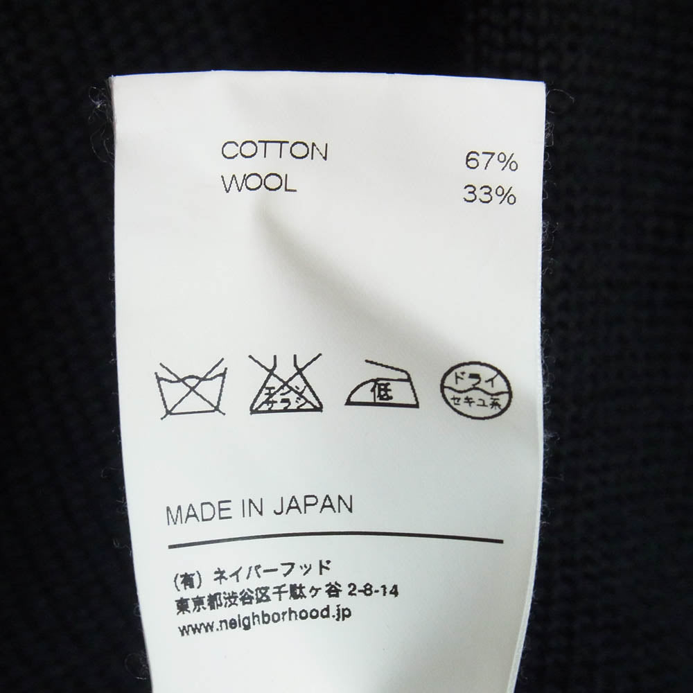 NEIGHBORHOOD ネイバーフッド 12AW 122MANH-KNM01 コットン ニット Vネック ニットセーター ブラック系 S【中古】